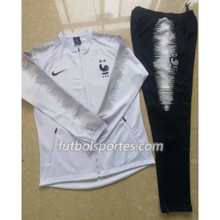 Francia Chaqueta de Entrenamiento Trajes Blanco 2018